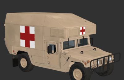 悍马改装军用医疗救护车3dmax模型