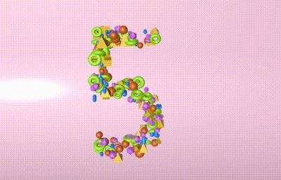 糖果屑拼凑的数字倒数动画C4D文件