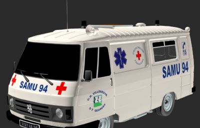 国外救护车,救援车3ds模型