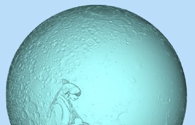 嫦娥玉兔月球灯stl模型