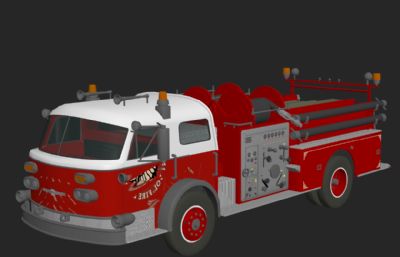 美国老式消防车3ds模型