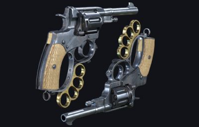纳甘1895手枪步枪道具3dmax模型