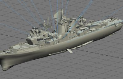苏联海军1134B型巡洋舰max,fbx白模