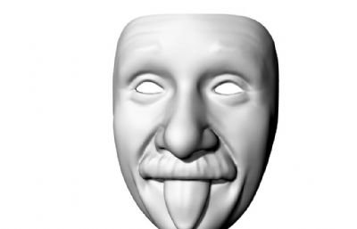 爱因斯坦脸部造型面具stl模型