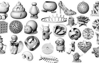 30几款可3D打印的模型组合