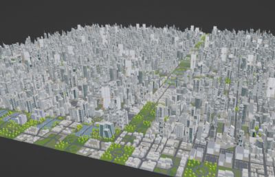 城市空间,城区配楼群blender模型