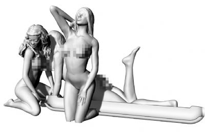 性感女人雕塑,海滩雕像stl模型