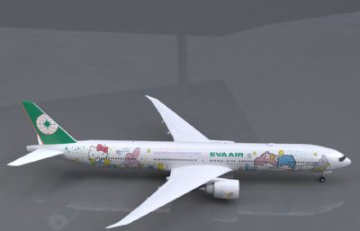 长荣航空可爱涂装的波音777飞机简配版