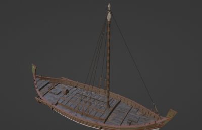 木船,帆船blender模型