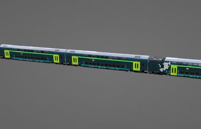 绿色高铁列车车厢blender模型