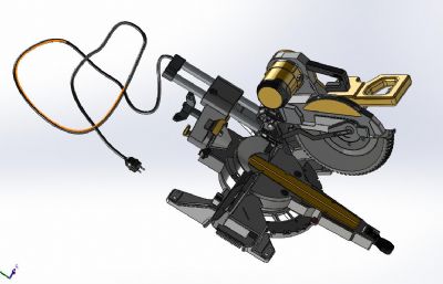 斜切锯,电锯solidworks数模