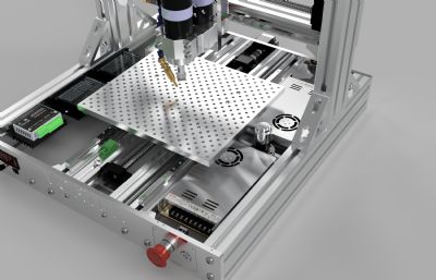 桌面小型CNC加工机床step模型