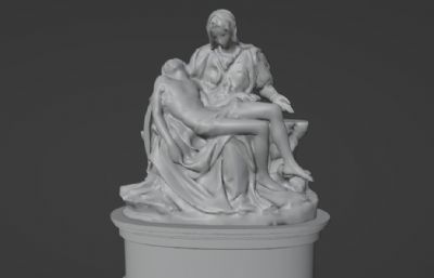 皮埃塔雕像,米开朗基罗名作blender模型