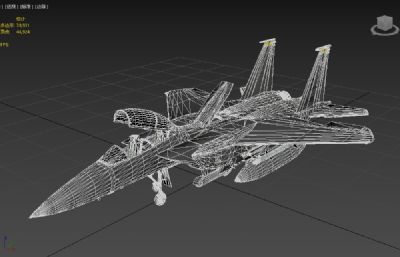 麦道F-15E攻击机,战斗机3dmax模型