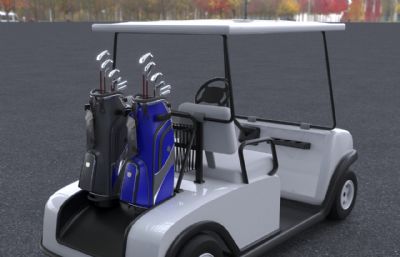2023款高尔夫球车3dmax模型