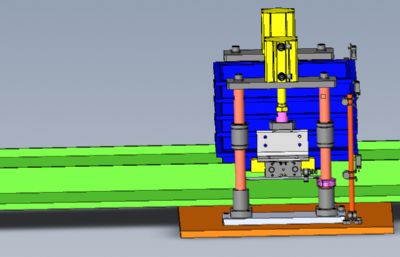 气缸叠料机构solidworks模型