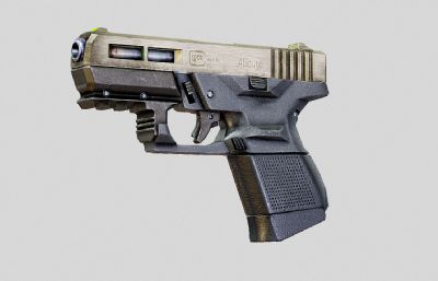 43战术手枪游戏道具3dmaya模型