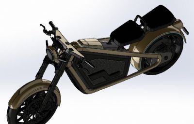 概念版电动摩托车,电摩stp模型