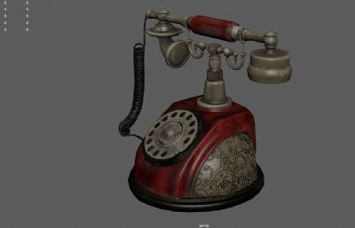 复古古董电话,座机,转盘电话