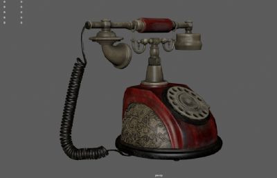 复古古董电话,座机,转盘电话