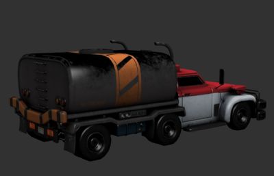 重型罐式加油车,油罐车3dmax模型