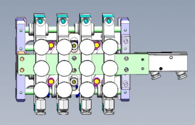 等距分料机构气缸分裂结构solidworks模型