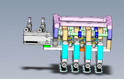 等距分料机构气缸分裂结构solidworks模型