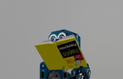 看书的卡通机器人blender模型