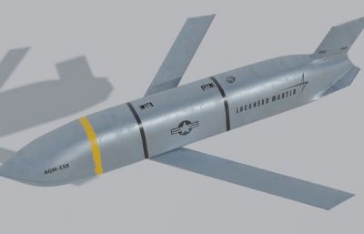 PBR低模,AGM-158联合防区外空地导弹,巡航导弹blender模型