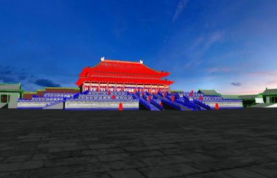 故宫太和殿远景,紫禁城太和殿3dmax模型