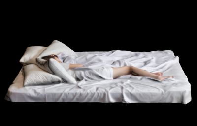 床上睡觉的女孩女人3dmax模型