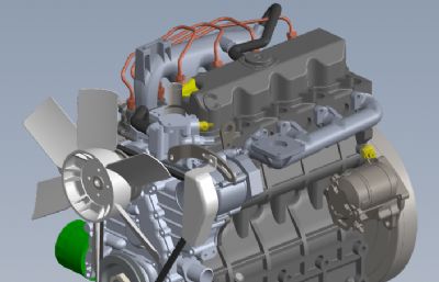 KUBOTA V2203 M-E3BG柴油发动机外形sldprt模型