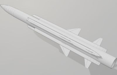 PBR鹰击YJ-12反舰导弹,超音速导弹blender模型