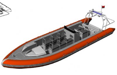 橡皮艇,游客游艇rhino模型
