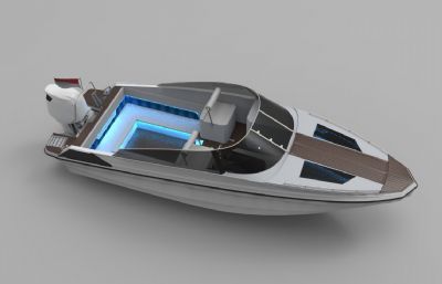 私人快艇,游艇rhino模型