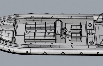橡皮艇,游客游艇rhino模型