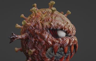 病毒怪物blender模型