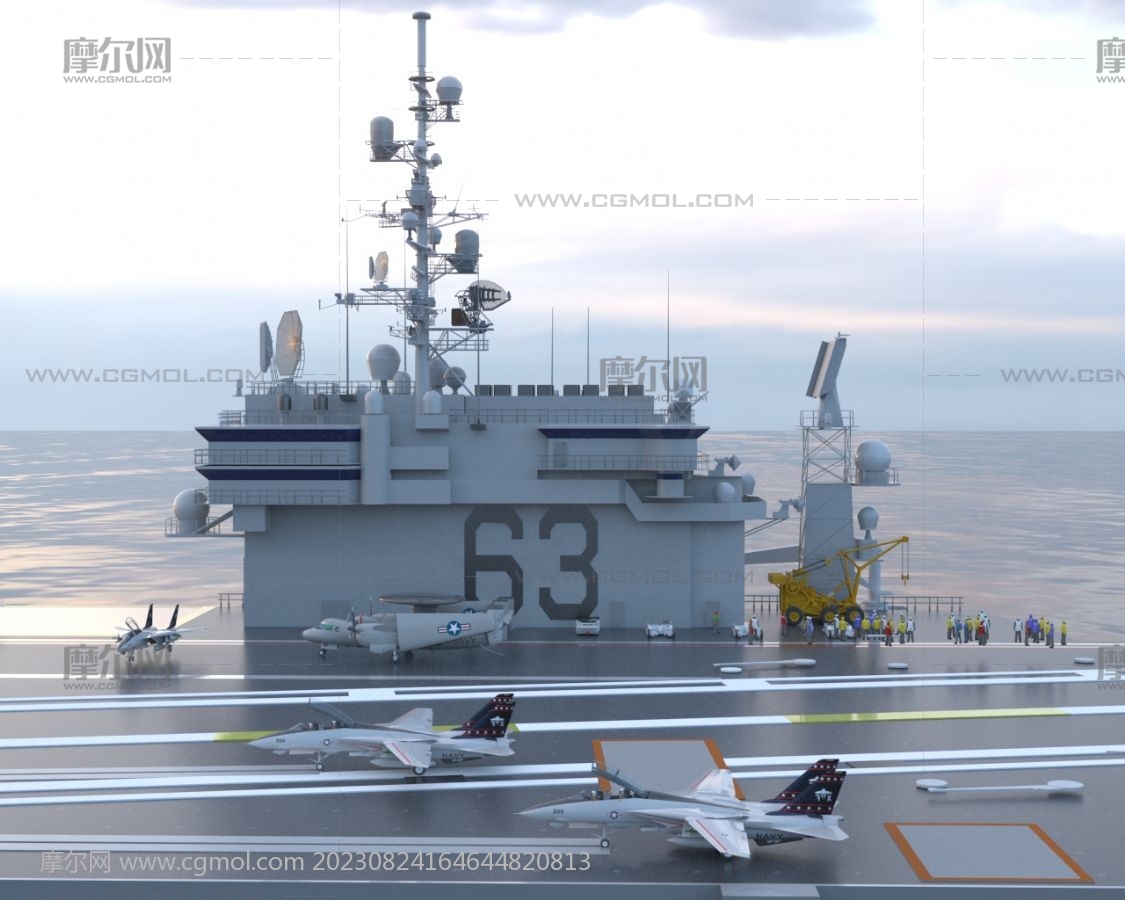 美国海军小鹰级航空母舰3dmax模型