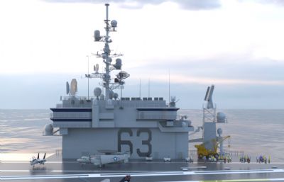 美国海军小鹰级航空母舰3dmax模型