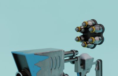 科幻榴弹发射器,游戏枪支设计blender模型