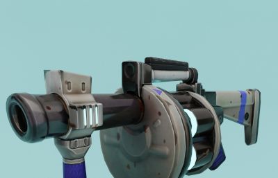 科幻榴弹发射器,游戏枪支设计blender模型