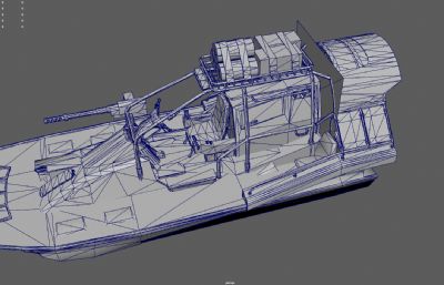 蒸汽朋克风格气垫船,武装快艇,冲锋艇