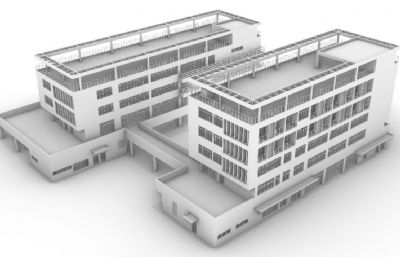 连体教学楼,办公楼rhino模型