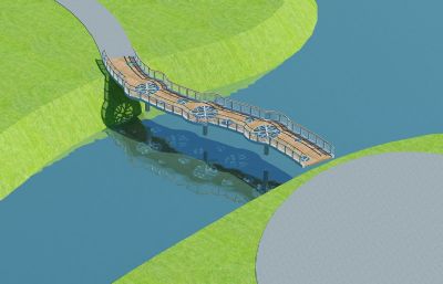 带镂空的木桥3dmax模型