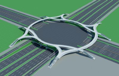 十字路口环形天桥方案