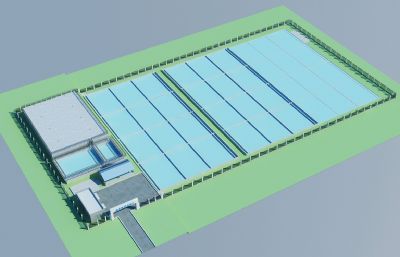 小型污水处理厂3dmax模型