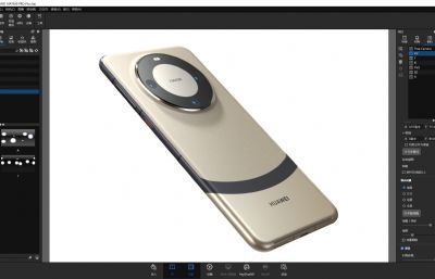 HUAWEI华为Mate 60 Pro Plus手机3D模型,Keyshot2023渲染