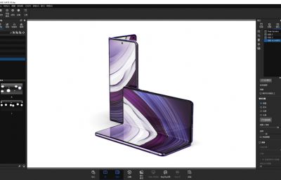 华为HUAWEI Mate X5折叠屏手机3D模型,Keyshot2023渲染