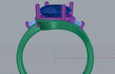女士宝石戒指rhino模型