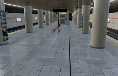 日本地铁站概念设计场景blender模型